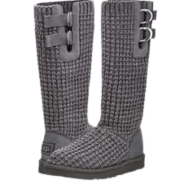 UGG Shoes Nwotugg Womens Tall Solene Sweater Boots Gray Poshmark